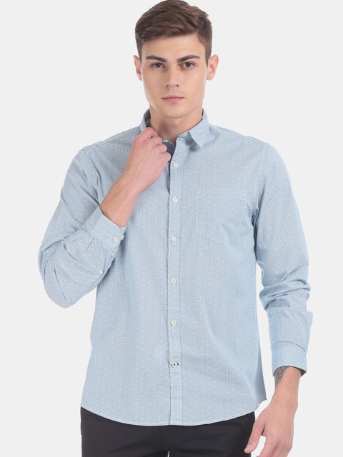 

Ruggers Men Blue Regular Fit Printed Casual Shirt