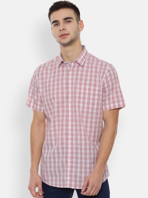 

Van Heusen Sport Men Pink & White Slim Fit Checked Casual Shirt
