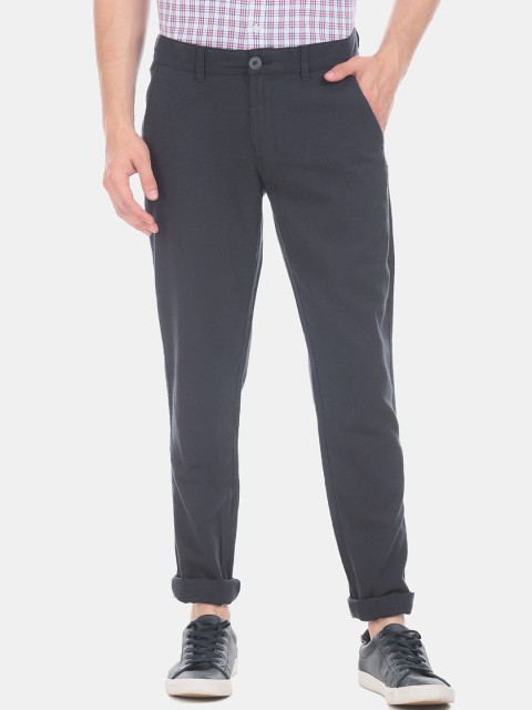 

Ruggers Men Blue Slim Fit Solid Regular Trousers
