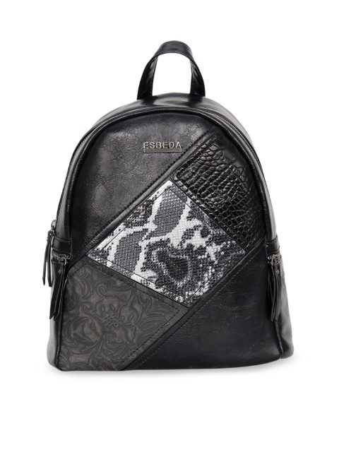 

ESBEDA Women Black Textured Backpack