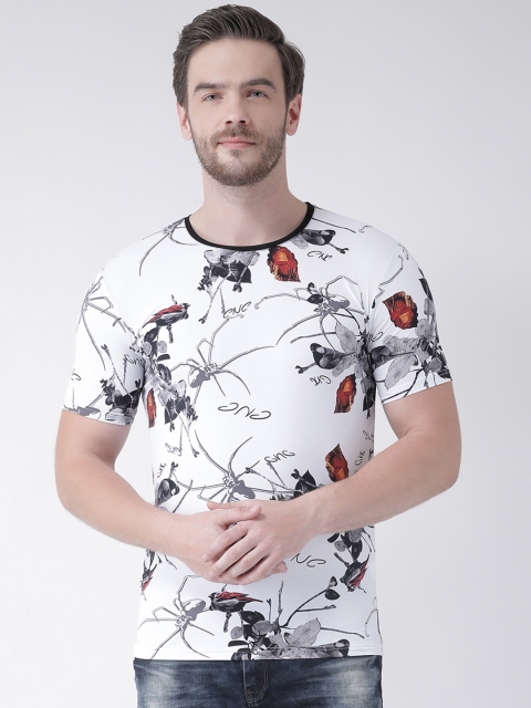 

Rex Straut Jeans Men White & Red Printed Slim Fit Round Neck T-shirt