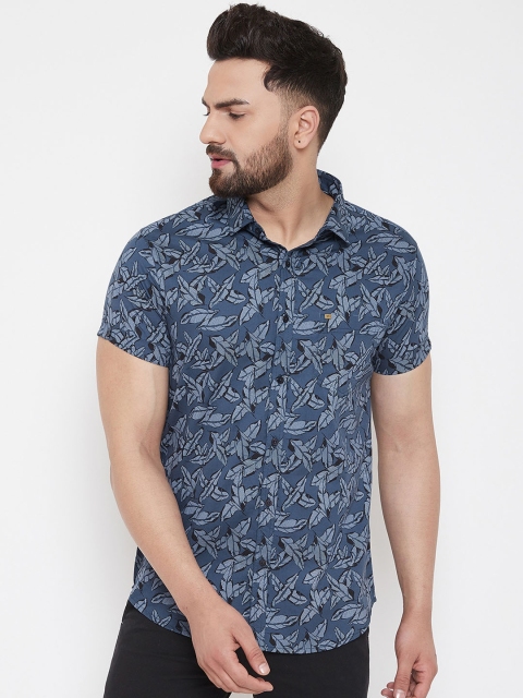 

Canary London Men Blue & White Slim Fit Printed Casual Shirt