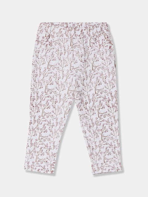 

Donuts Infant Girls White & Brown Printed Ankle-Length Leggings