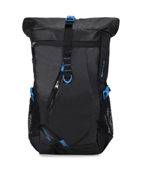 

Impulse Unisex Black & Blue Colourblocked 45 Litres Anti-theft Rucksack