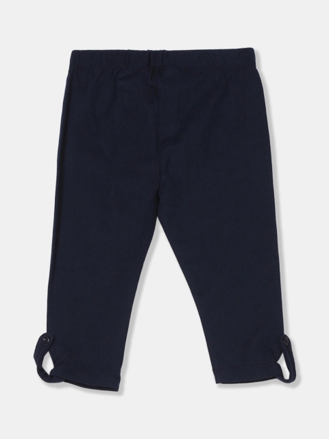

Donuts Infant Girls Navy Blue Solid Three-Fourth Length leggings