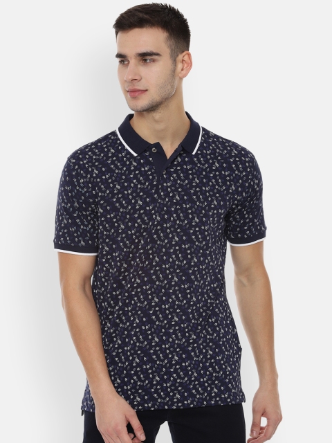 

Van Heusen Sport Men Navy Blue Printed Polo Collar T-shirt