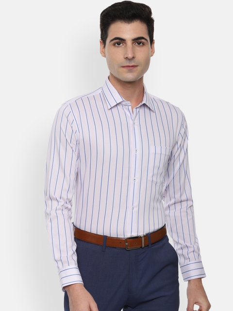 

Van Heusen Men White & Blue Slim Fit Striped Formal Shirt