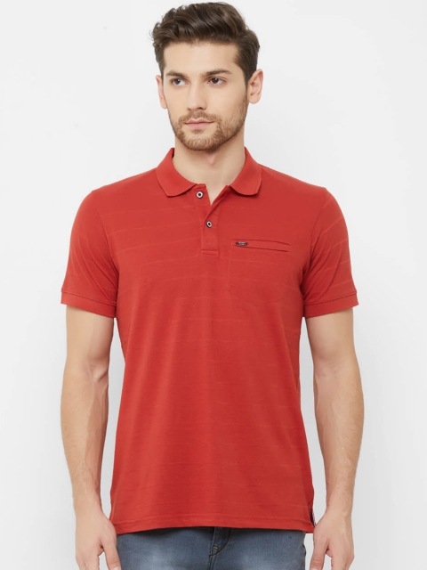 

NEXGEN CLUB Men Red Solid Polo Collar T-shirt