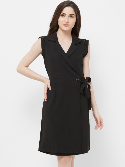 

109F Women Black Solid Shirt Dress
