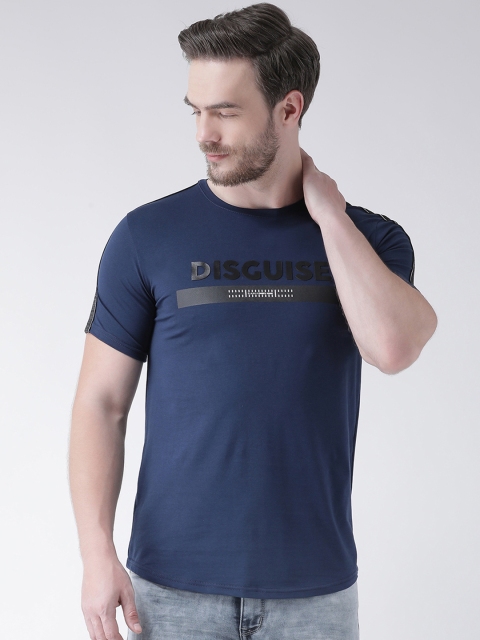 

Rex Straut Jeans Men Blue Printed Round Neck T-shirt