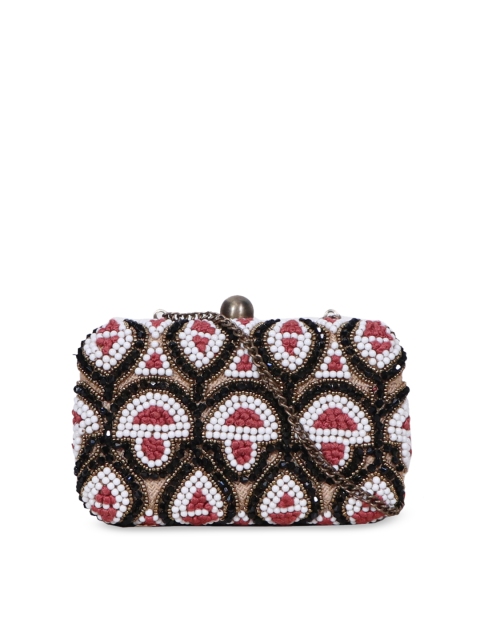 

Diwaah Multicoloured Handmade Embellished Jute Box Clutch, Multi