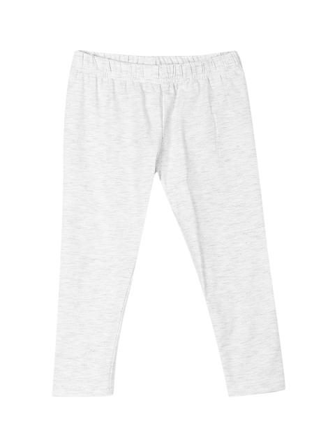

Donuts Infant Girls Grey Melange Solid Heathered Knit Leggings