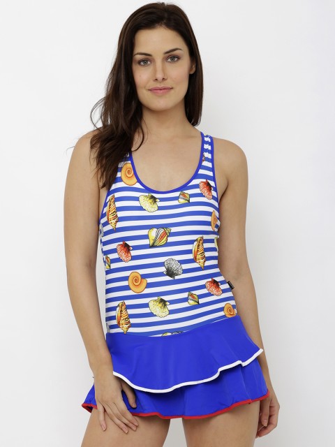 

Heart 2 Heart Women Blue Printed Swimming Dress SW 14108