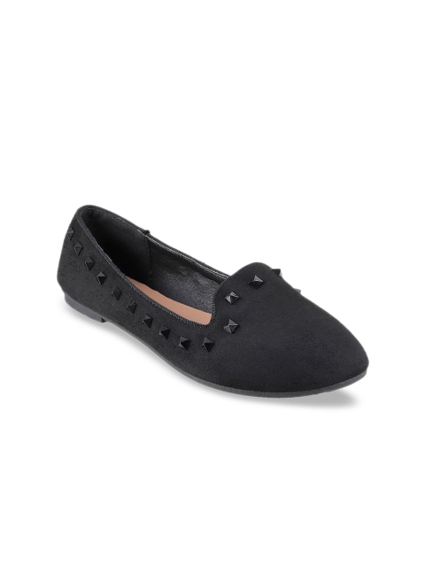 

Metro Women Black Solid Embellished Ballerinas