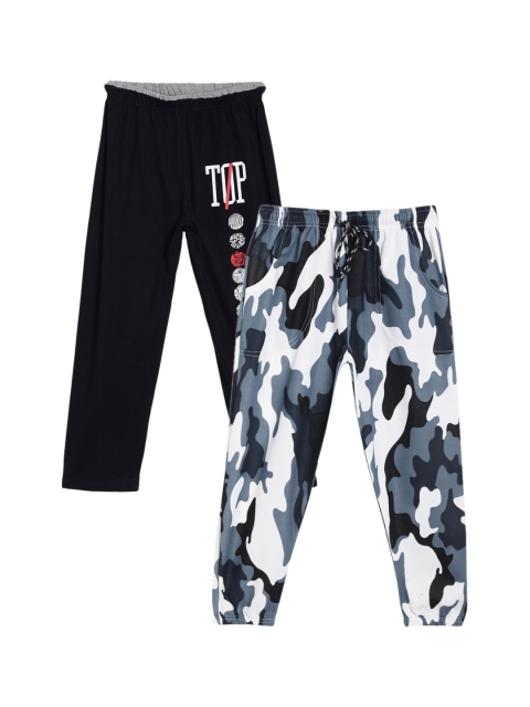 

SWEET ANGEL Boys Pack of 2 Printed Straight-Fit Track Pants, Black