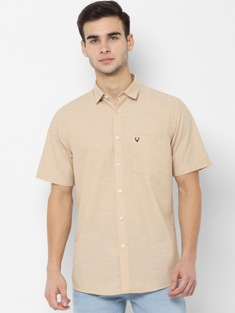 

Allen Solly Men Beige Slim Fit Solid Casual Shirt