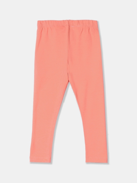 

Donuts Infant Girls Peach-Coloured Solid Ankle-Length Leggings