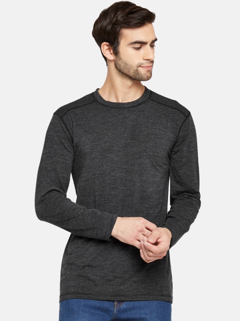 

Kosha Men Charcoal Grey Solid Merino-Bamboo Thermal Top