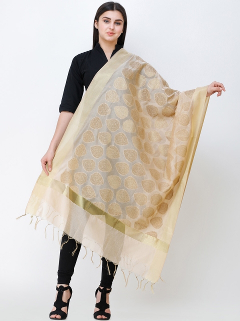 

Aksara Gold-Coloured Woven Design Dupatta