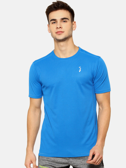 

Campus Sutra Men Blue Solid Round Neck T-shirt
