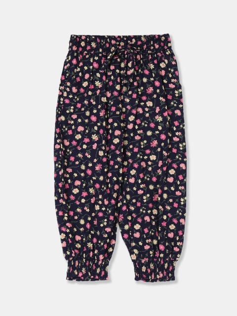 

Cherokee Girls Navy Blue & Pink Regular Fit Printed Joggers