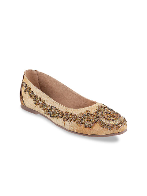 

Metro Women Gold-Toned Embellished Ballerinas