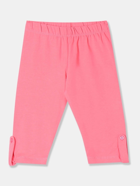 

Donuts Infant Girls Pink Solid 3/4th Leggings