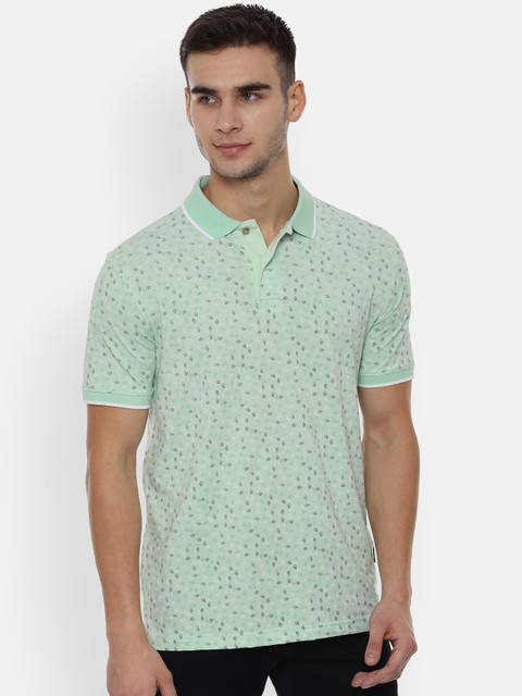 

Van Heusen Sport Men Green Printed Polo Collar T-shirt