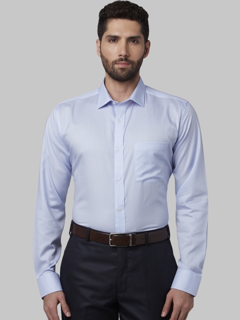 

Park Avenue Men Blue & White Regular Fit Checked Formal Shirt