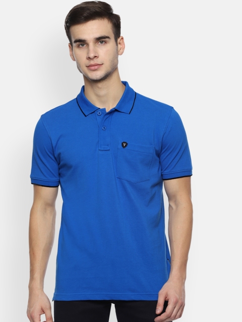 

Van Heusen Sport Men Blue Solid Polo Collar T-shirt