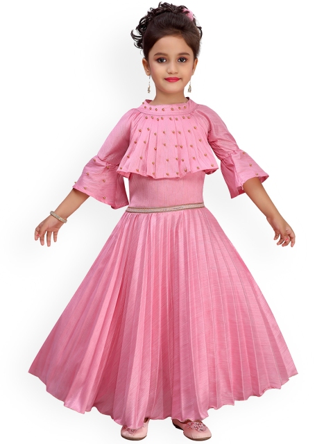 

Kidling Girls Pink Embellished Maxi Dress