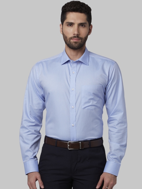 

Park Avenue Men Blue Regular Fit Self Design Formal Shirt