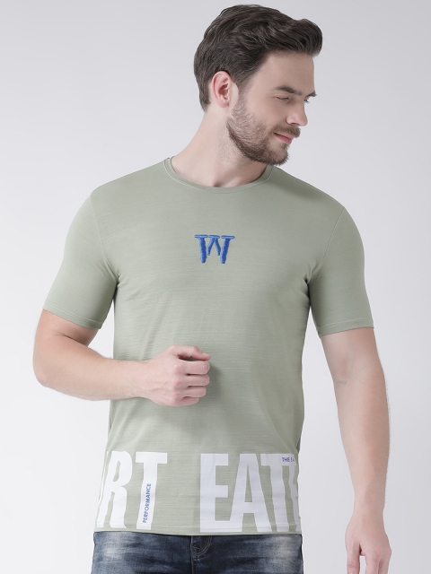 

Rex Straut Jeans Men Green Printed Round Neck Slim Fit T-shirt