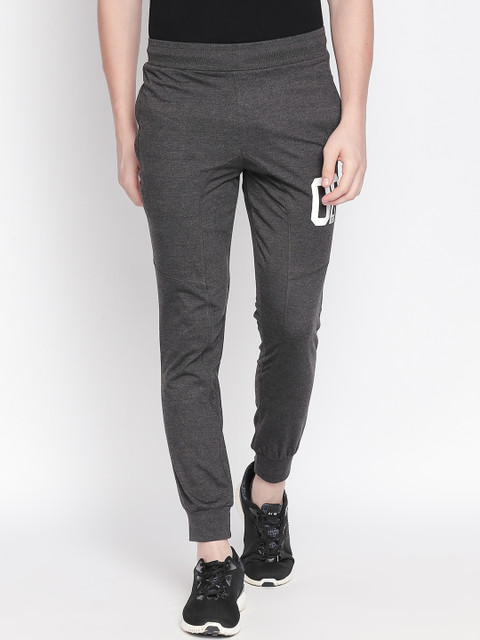 

FiTZ Men Charcoal Grey Solid Slim-Fit Joggers