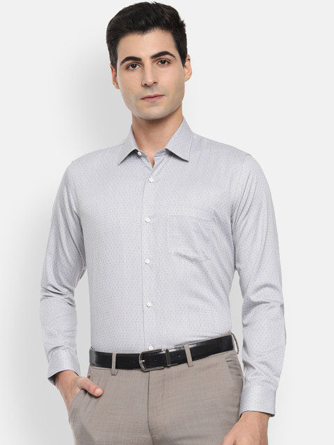 

Van Heusen Men Grey Slim Fit Self Design Formal Shirt