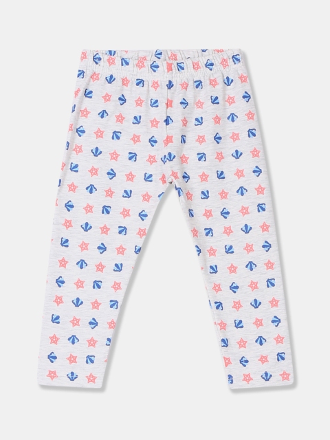 

Donuts Infants Girls Grey Printed Ankle-Length Leggings