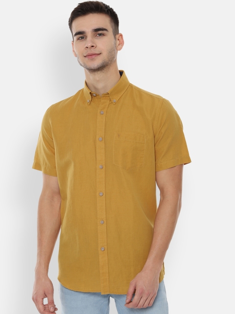 

Van Heusen Sport Men Yellow Slim Fit Solid Casual Shirt