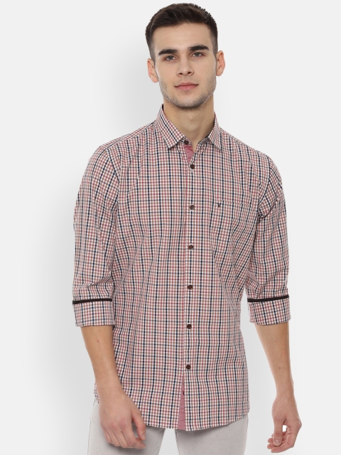 

Van Heusen Sport Men Pink & White Slim Fit Checked Casual Shirt