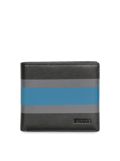

ESBEDA Men Black RFID Solid Two Fold Wallet