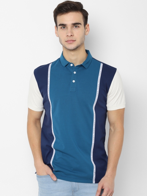 

Allen Solly Sport Men Blue Colourblocked Polo Collar T-shirt