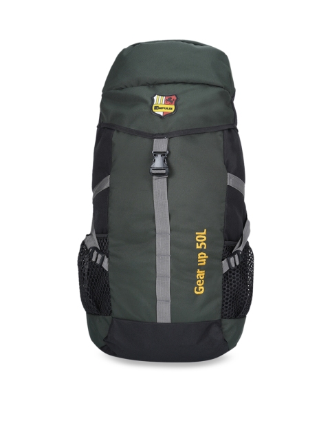 

Impulse Unisex Black & Olive Green Colourblocked 50 Litres Rucksack
