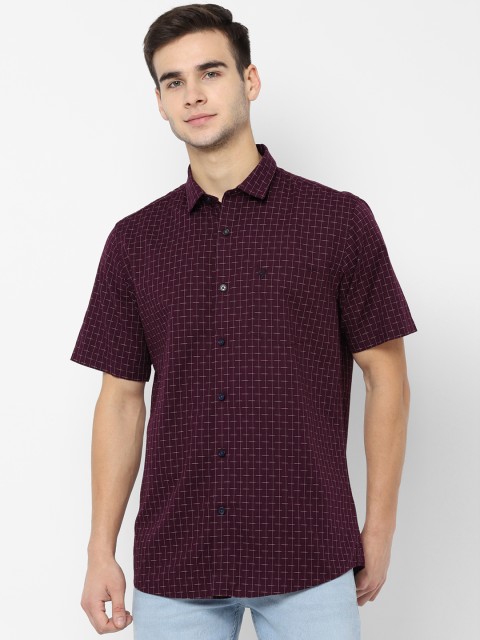 

Allen Solly Men Purple & White Slim Fit Checked Casual Shirt