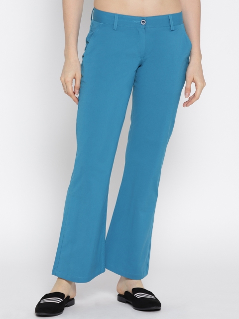 

JUMP USA Women Blue Flared Solid Bootcut Trousers