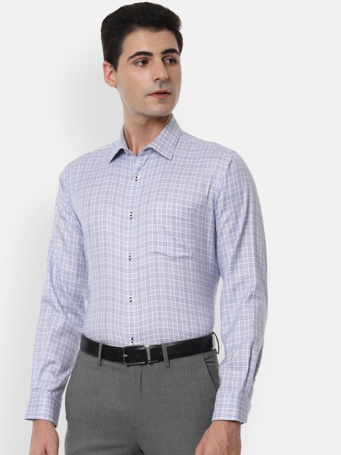 

Van Heusen Men Blue Regular Fit Checked Formal Shirt