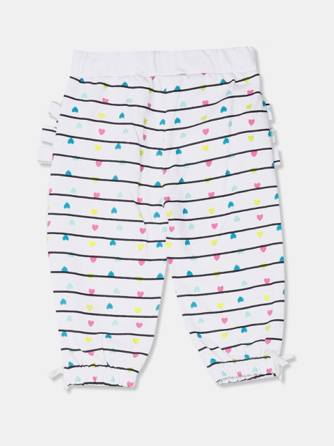 

Donuts Infant Girls White & Blue Printed Three-Fourth Length Leggings