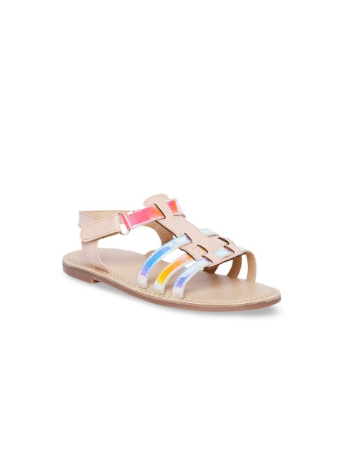 

Aria Nica Girls Pink Solid Leather Open Toe Flats
