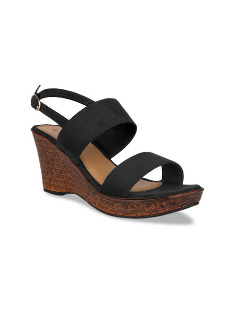 

SOLES Women Black Solid Wedges