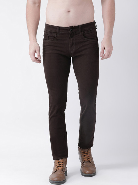 

Rex Straut Jeans Men Brown Slim Fit Mid-Rise Clean Look Stretchable Jeans