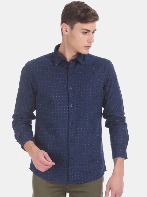 

Ruggers Men Blue Regular Fit Printed Casual Shirt