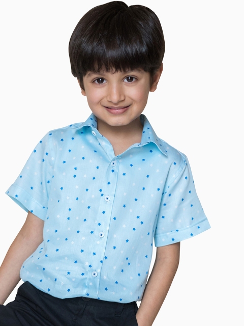 

Campana Boys Blue Regular Fit Printed Casual Shirt